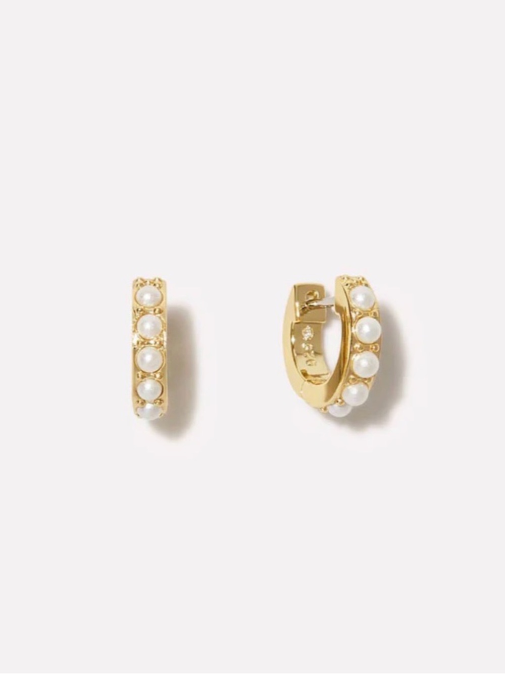 Ana Luisa Pearl Huggie Earrings and - Picture 2 of 5